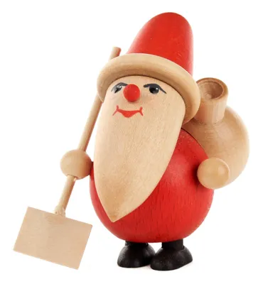 Produktbild von Miniatur Weihnachtsmann mit Schneeschaufel H=9cm NEU