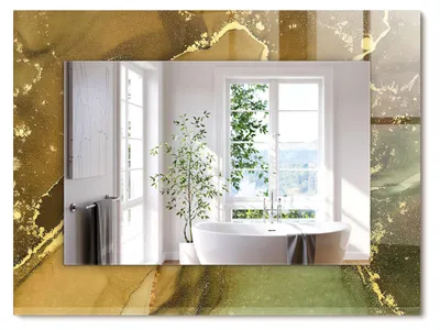 Produktbild von Abstrakte Kunst – Rechteckiger Spiegel mit Druck 80x60 cm – Modern - Dekorativ für die Wand