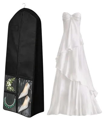 Schutzhülle für Brautkleid, 183 cm, atmungsaktiv, staubdicht, 3 Taschen