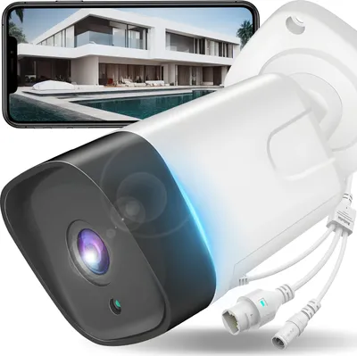 Produktbild von Bezpečnostné kamera IP WiFi WLAN 1080p Full HD 2.4 GHz Bezdrôtová monitorovacia kamera 355°/90° Nočné detekciou pohybu Vonkajšia Micro SD IP66 Retoo