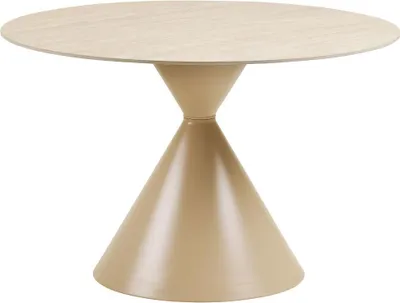 Produktbild von Elin Esstisch Ø120cm keramische Tischplatte sandfarben.