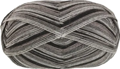 Produktbild von Lana Grossa MEILENWEIT 150 g DENIM MIX strapazierfähige und warme 6-fach Sockenwolle 390 m Farbe 9694 - Hell-/Mittel-/Dunkelgrau/Schwarz
