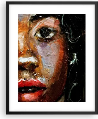 Produktbild von Gerahmtes Poster - Schwarzer Rahmen - Pastos Porträt afrikanisch - 40x50 cm - Wand Bild - Wanddeko - Wandbilder - Kunstposter - Wandposter - Bilderrahmen - Bilder - Kunstdruck - P2BPA40x50-4674