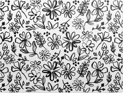 Produktbild von Blumenskizze – Bodenschutzmatte – Rutschfest – Schutzmatte für Büro – Vinylmatte – Stuhlunterlage – 120 x 90 cm