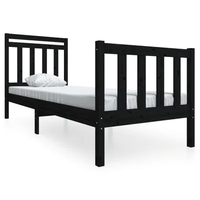 Produktbild von Massivholzbett Schwarz 75x190 cm