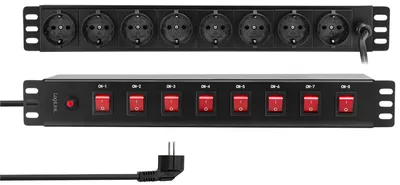 Immagine prodotto di LogiLink Professional PDU8D01 Striscia di prese LogiLink 19", 8 vie, commutabili singolarmente