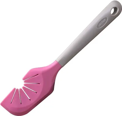 Immagine prodotto di Spatola da cucina 2 in 1 - uso multifunzionale - 1 pezzo - rosa/grigio - plastica/silicone