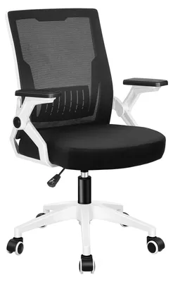 Produktbild von ALFORDSON Bürodrehstuhl, Ergonomischer Mittelhoher Netzstoff Drehstuhl mit Rollen, Bequeme Lendenstütze, Hochklappbare, Schwarz & Weiß
