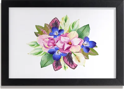 Produktbild von Bild 30x20 MDF-Rahmen, Wandkunst Blumenstrauß