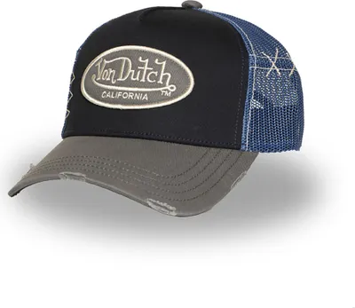 Produktbild von Von Dutch Originals TruckerCap CALIFORNIA TWILL Used Effect Black/Blue