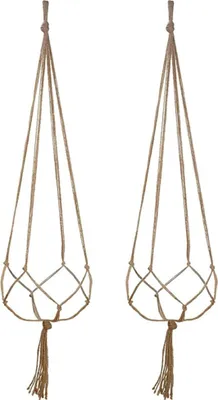 Zdjęcie produktu dla 6 sztuk wieszaków na rośliny Macrame Vintage Rope Basket Indoor Outdoor Wiszące uchwyty na rośliny
