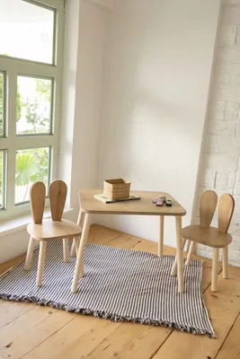 Produktbild von Skye Decor, Bunny Two Chair Set - Brown, Kindertische, Kindertischset, Braun, MDF, 50 x 60 x 45 cm