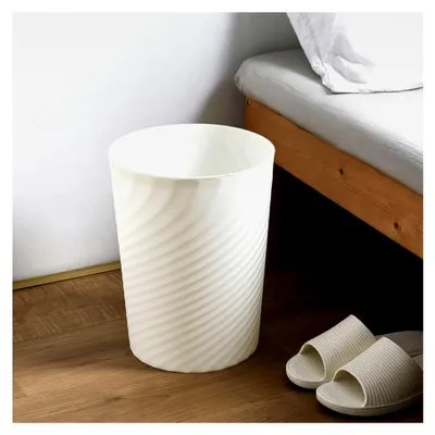 Produktbild von Papierkorb 8008 Mülleimer Abfalleimer Papiereimer Kunststoff für Kinderzimmer Büro Küche Höhe 32 cm 12L (Weiß)