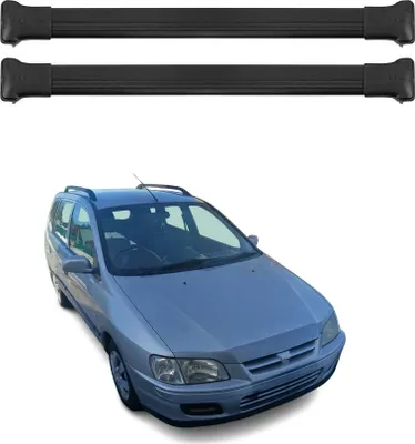 Image de Barres de toit transversales pour Mitsubishi Space Star 2000-2005 Alu Noir