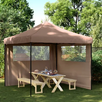 Immagine prodotto di Maison Exclusive - Tenda da festa pieghevole pop-up con 2 pannelli laterali, marrone