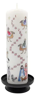 Produktbild von Adventskerze Stumpenkerze, 70 Stunden Brenndauer, handgefertigt, für die Weihnachtszeit