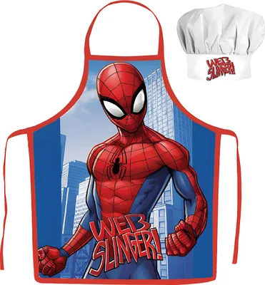 Obrázek produktu pro Chlapecká kuchařská zástěra s čepicí - Spiderman/Web slinger