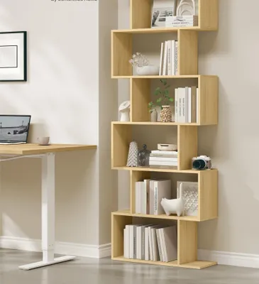 Produktbild von 6-stufiges Bücherregal – Präsentationsregal – Bücherregal aus Holz – Natureiche – 24 x 70 x 190,5 cm