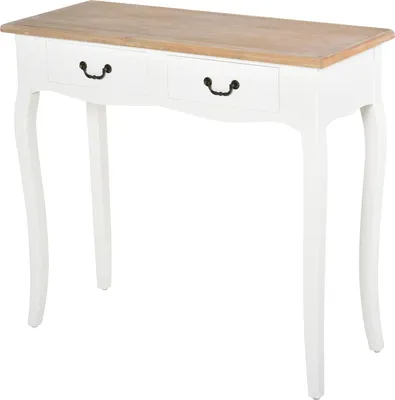 Produktbild von Konsolentisch - Beistelltisch - 2 Schubladen - Retro Kieferndesign - 87x34x78,5 cm