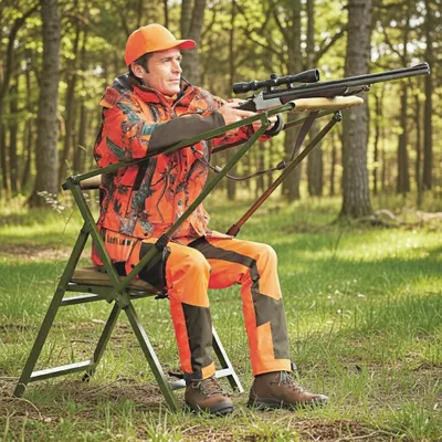 Produktbild von Ansitzstuhl Dachs, 127 cm, höhenverstellbare Schießauflage und steckbare Verlängerungen