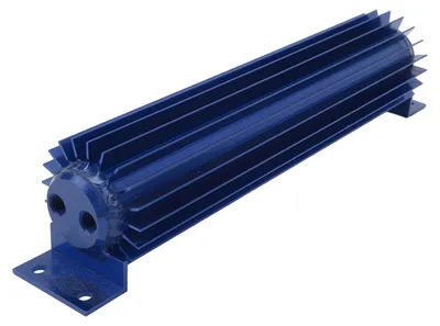 Image de Refroidisseur de transmission à double canal de 30 cm, à ailettes en aluminium anodisé, dissipateur thermique à double passage, montage universel pour voitures et camions, bleu