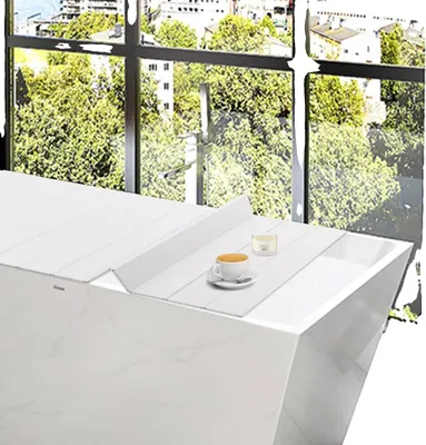 Produktbild von Faltbare Badewannenabdeckung, modernes Design, rechteckige Form, temperaturbeständig, WEISS