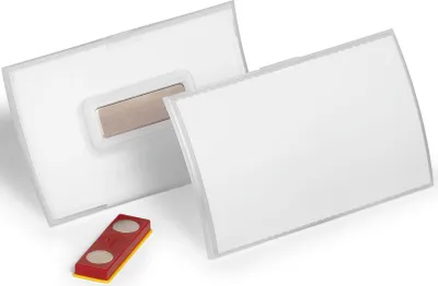 Produktbild von Namensschild Magnet Kunststoff transparent 90x54mm VE=6x10 Stück
