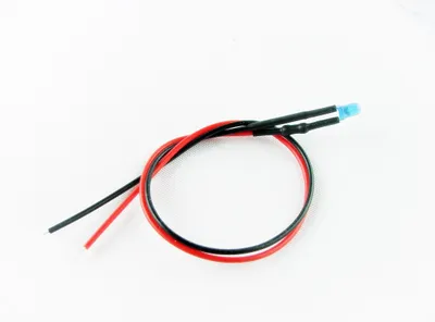 Image de Diode LED 3 mm 12 V CC bleue avec câble de 20 cm