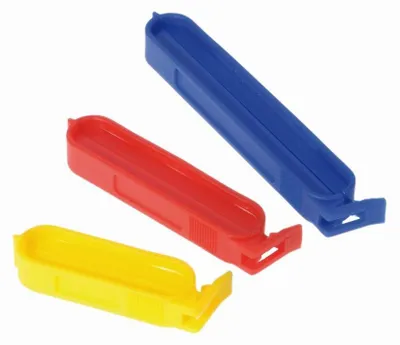 Clipsluitung mit Clips, 10 Stück, bunt, PP, 10/8/6 cm