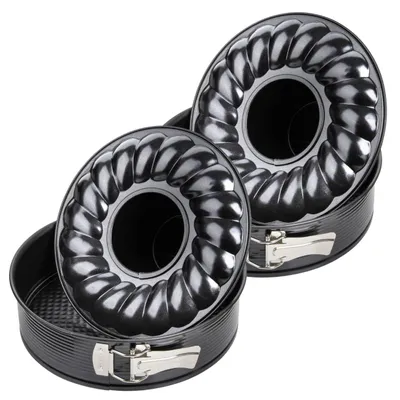 Image de Lot de 2 moules à gâteaux 26/26 cm en acier Black metallic Black mettallic Zenker  Black mettallic