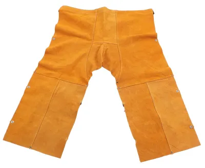 Imagen del producto de Protector facial para soldadura - Capucha de seguridad para soldadura - Cuero dividido - Resistente al calor - Movimiento flexible - Botones ajustables - Amarillo - Protección para soldadura