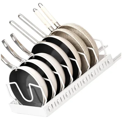 Image de Étagère coulissante pour placard de cuisine – Rangement pour assiettes, casseroles et couvercles