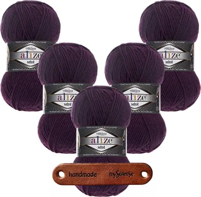Produktbild von 5 x ALIZE Superlana Midi 111 Plum mit Label