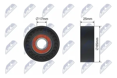 Produktbild von NTY Umlenkrolle Keilriemen RNK-BM-022 für BMW 5 Touring (F11) 25mm 17mm 65mm