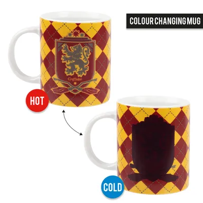 Produktbild von Harry Potter Zaubertasse - Gryffindor Kaffeetasse Becher Kaffeebecher Tasse aus Porzellan Farbwechseltasse 320 ml