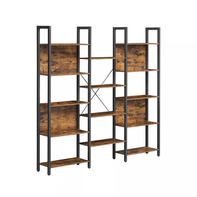 Productafbeelding van Boekenkast Izaiah - Industrieel design - 13 planken - Bruin - Geschikt voor woonkamer, slaapkamer en kinderkamer - Hout - MDF
