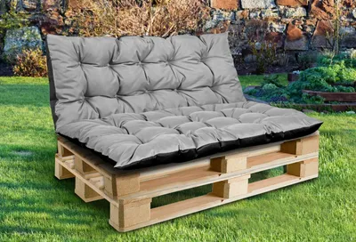 Obrázek produktu pro Zahradní polštář 120x40 cm pro lavičku z palet, voděodolný, šedý