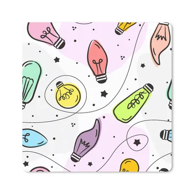 Produktbild von MuchoWow® Mauspad Mousepad Pastell - Regenbogen - Lampe - Muster 20x20 cm - Mousepads - Maus Mat - Pad - Mausunterlage - Desk Mat - Bureauartikeln