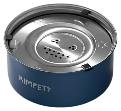 Image de INF Gamelle d'eau flottante en acier inoxydable 304, anti-éclaboussures, débit réglable, base antidérapante, nettoyage facile Bleu