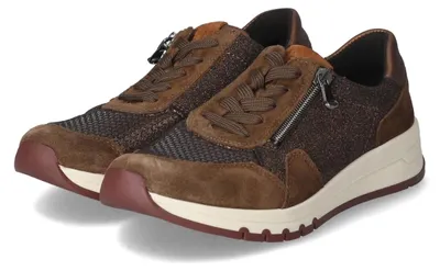 Productafbeelding van Waldläufer veterschoenen voor dames, model APRIL, bruin, leer en textiel, maat: 39,5