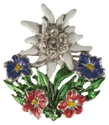 Hutanstecker Edelweiß mit Strass von Hut-Breiter in bunt