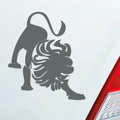 Produktbild von Auto Aufkleber Sternzeichen Löwe Lion KFZ Roller 9x10 cm Grau Sticker Heckscheibenaufkleber