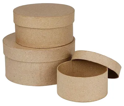 Produktbild von Creativ Company CC Pappmaché-Rundschachteln 3 Stück H: 5+6,5+7,5 cm