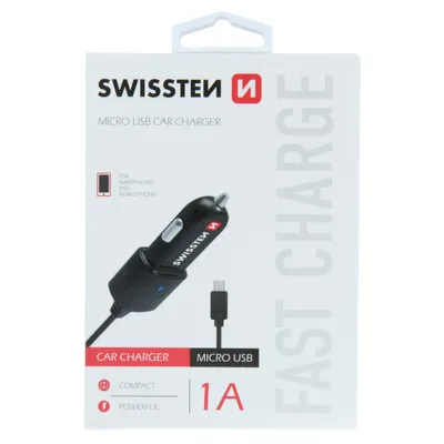 Zdjęcie produktu dla Ładowarka samochodowa SWISSTEN Micro USB 1A Power