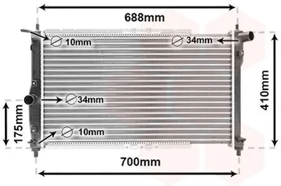 Produktbild von VAN WEZEL 81002014 Kühler Wasserkühler Motorkühler für DAEWOO LANOS (KLAT) LANOS Stufenheck (KLAT)