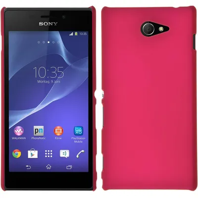 Produktbild von PhoneNatic Case kompatibel mit Sony Xperia M2 - Hülle pink gummiert Hard-case + 2 Schutzfolien