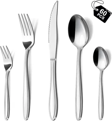 Produktbild von Besteckset 60-teilig, 12 Personen, Edelstahl, spülmaschinengeeignet, für Feier