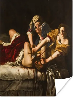 Produktbild von MuchoWow® Poster Judith und Holofernes - Gemälde von Artemisia Gentileschi 90x120 cm - Wohnzimmer