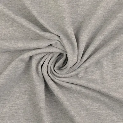 Produktbild von Sweat Stoff Mathias Hellgrau meliert, 250 g/m², 0,5 m, Stoffe Meterware, Sweatstoff