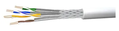 Imagen del producto de Cable de instalación Draka Cat 7, modelo UCHOME SS26, S/FTP, PiMF, color blanco, 100 metros